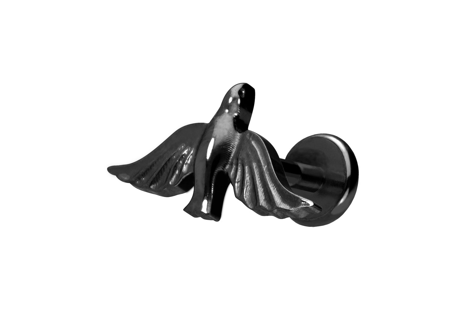 Titan Labret Piercing mit Push Fit TAUBE